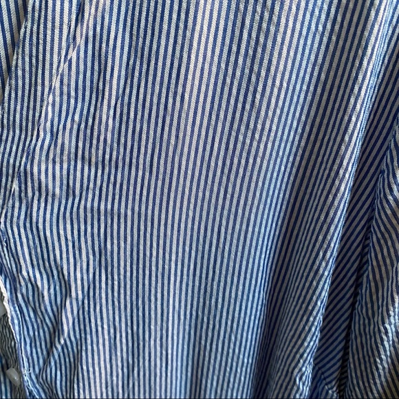 Torrid Blue/White Striped Button Down Blouse - Picture 2 of 4